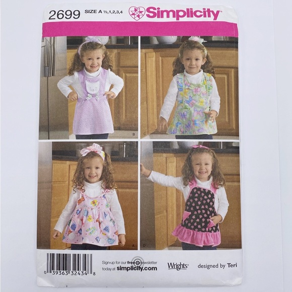 Simplicity 2699 Toddlers Aprons Sewing Patterns - Picture 6 of 6